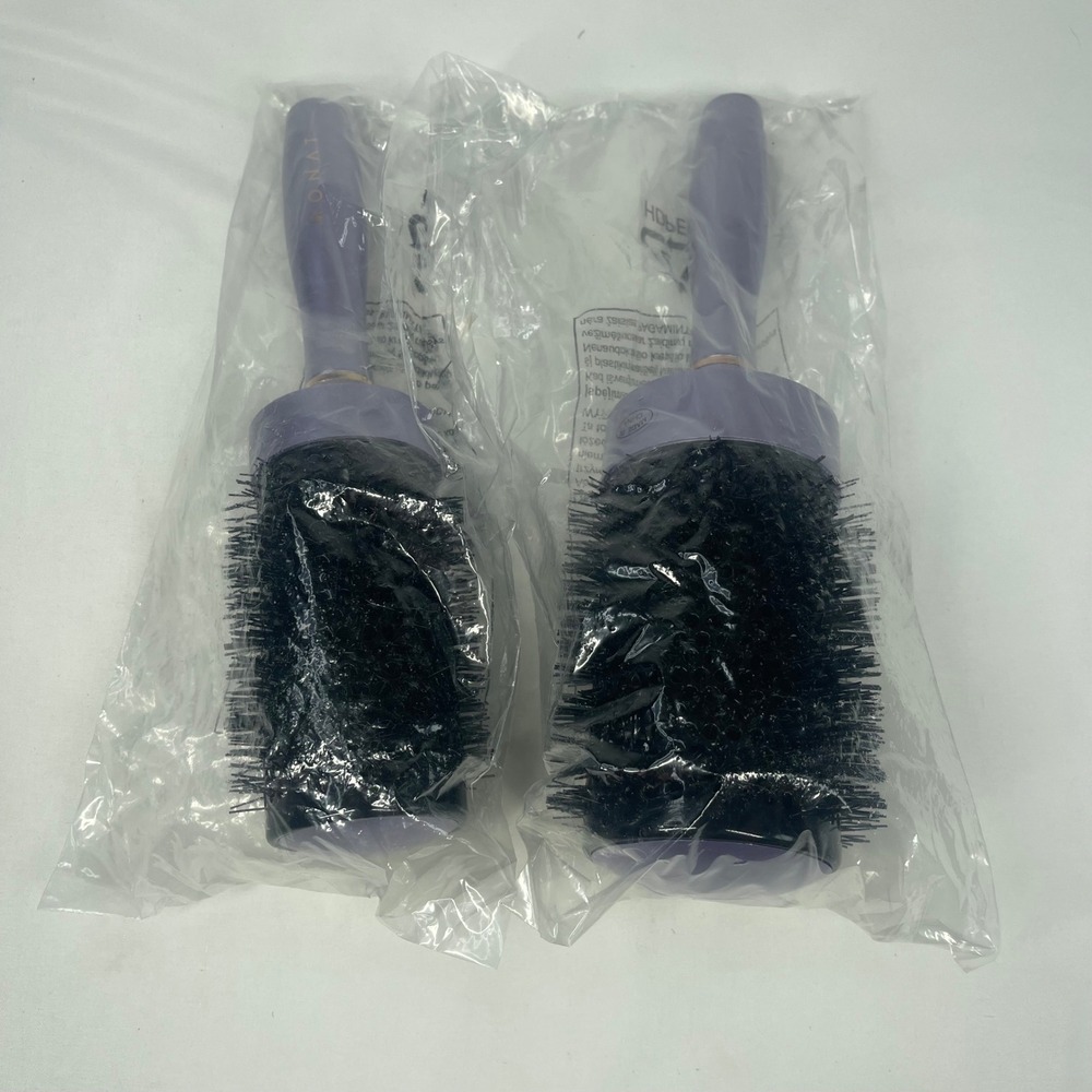 Monat Round Hair Brush Set 2pc Vented Thermal Blowout Brushes Purple NIP